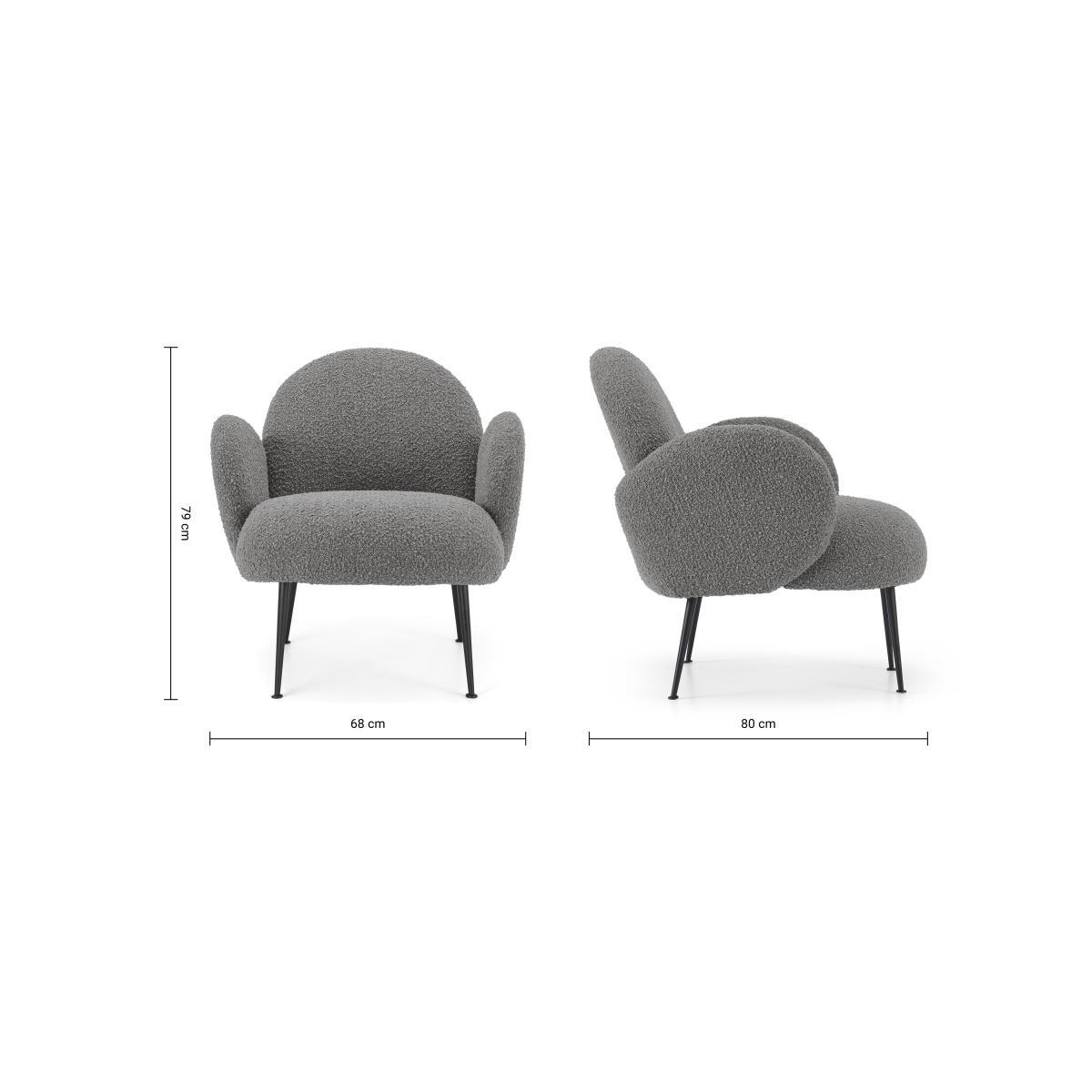 Bonnie Accent Armchair, Steel Boucle – image 7