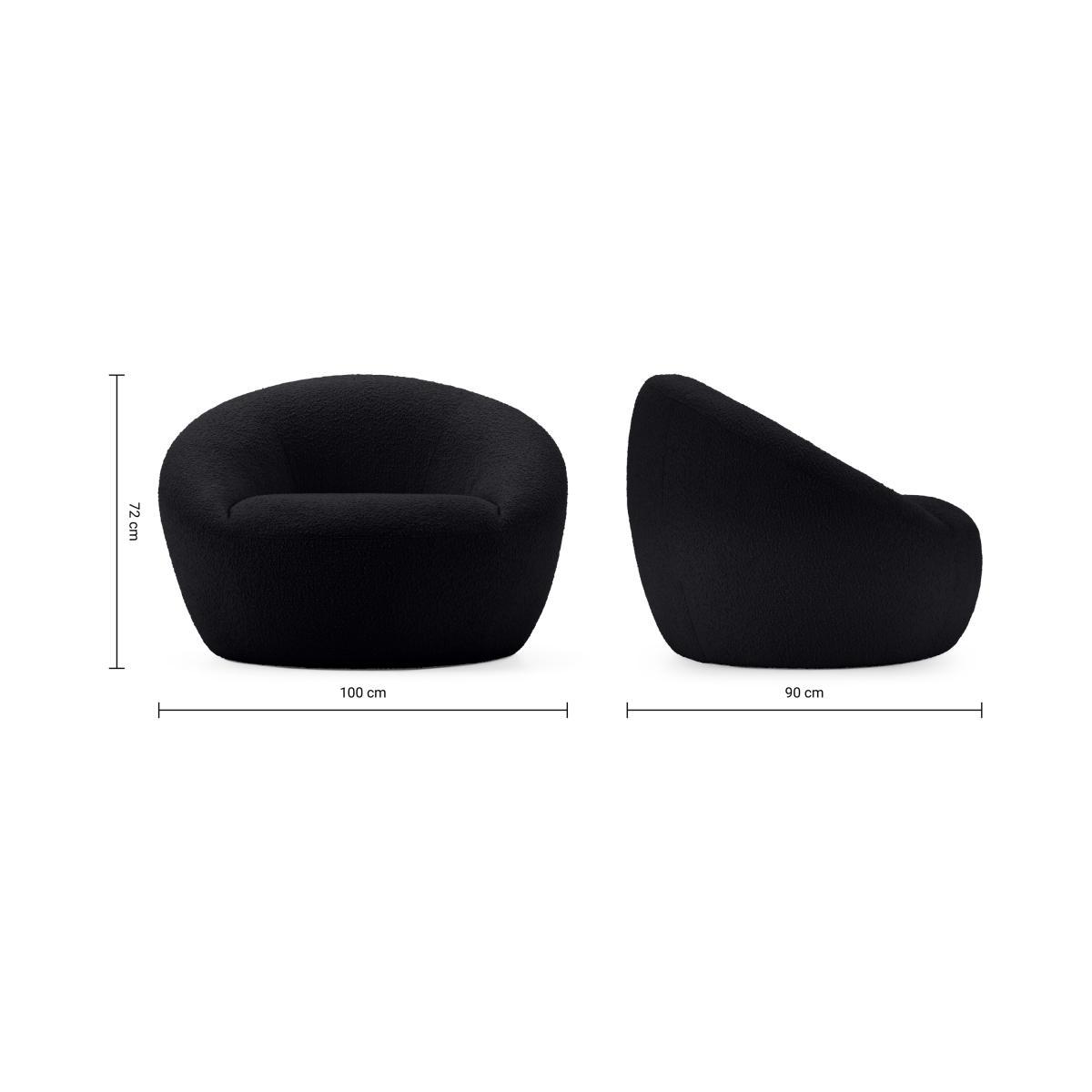 Isadora Accent Armchair, Black Boucle – image 8