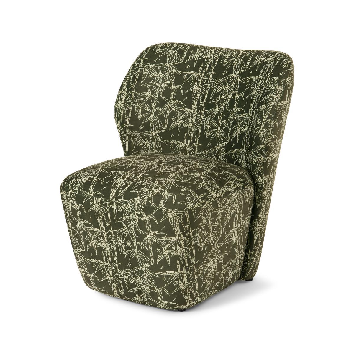 Poodle & Blonde Accent Armchair, Bamboo Printed Velvet – image 2