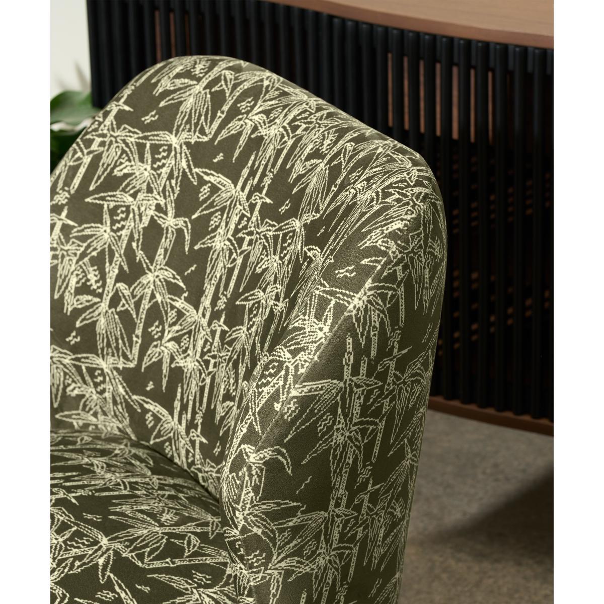 Poodle & Blonde Accent Armchair, Bamboo Printed Velvet – image 4