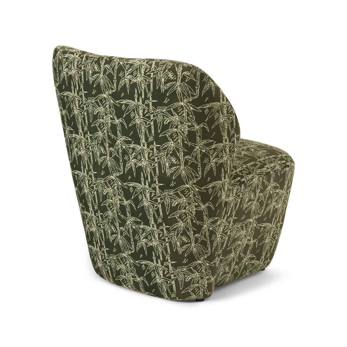 Poodle & Blonde Accent Armchair, Bamboo Printed Velvet – image 6