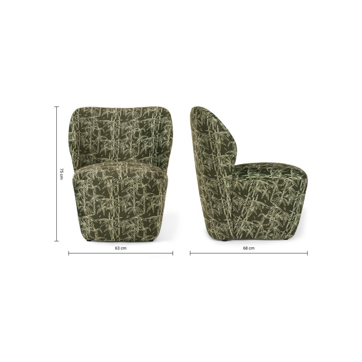 Poodle & Blonde Accent Armchair, Bamboo Printed Velvet – image 8