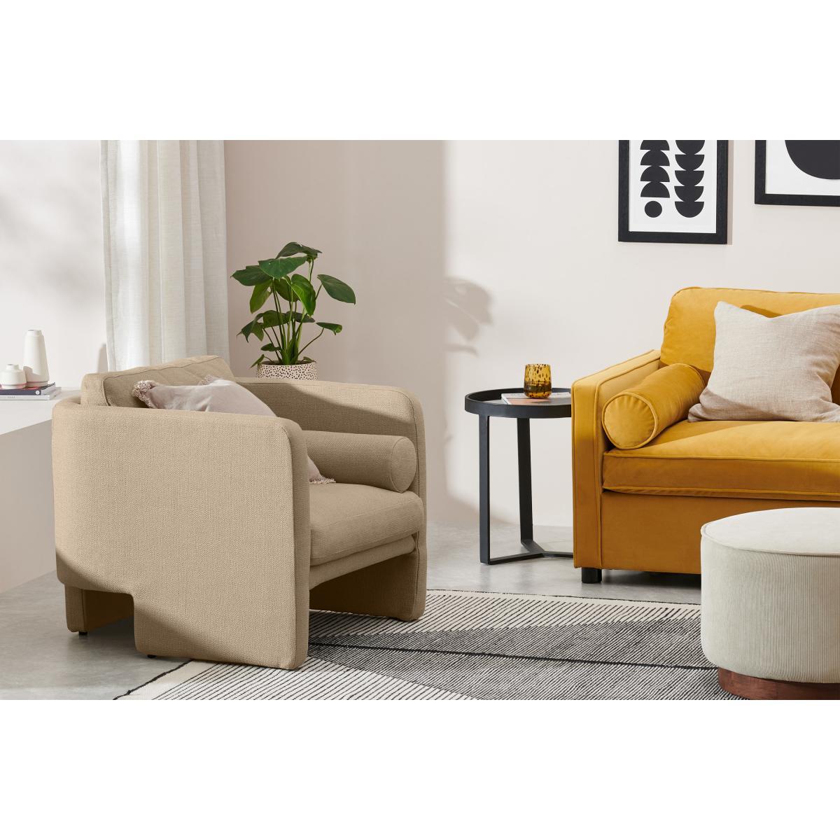 Myra Accent Armchair, Soft Beige Weave – image 4
