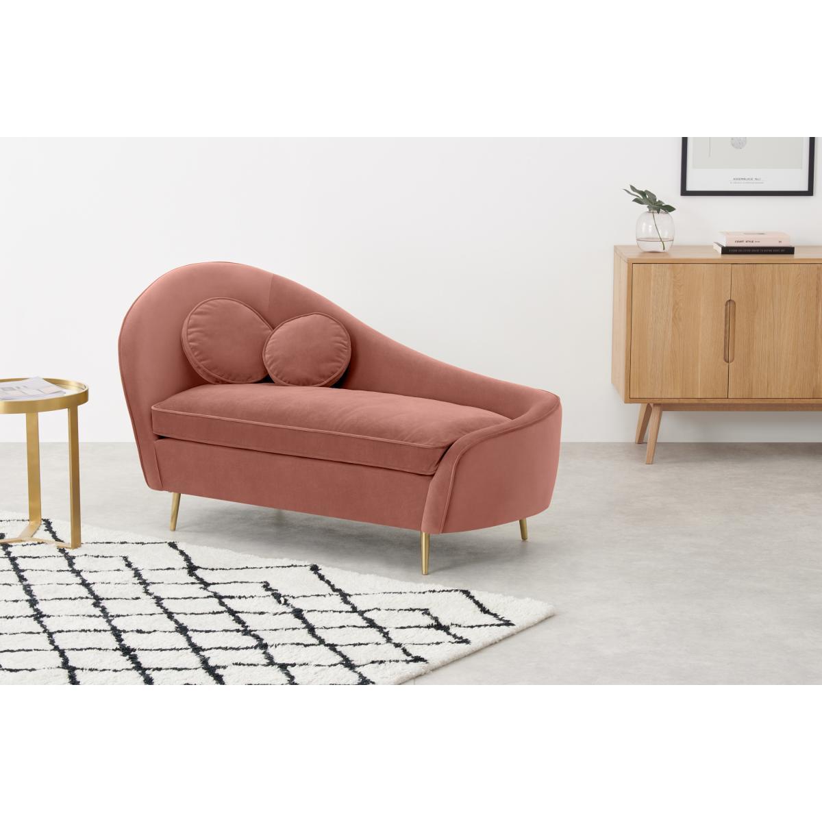Kooper Right Hand Facing Chaise Longue, Blush Pink Velvet – image 4