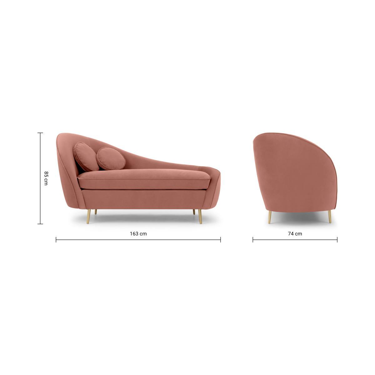 Kooper Right Hand Facing Chaise Longue, Blush Pink Velvet – image 9