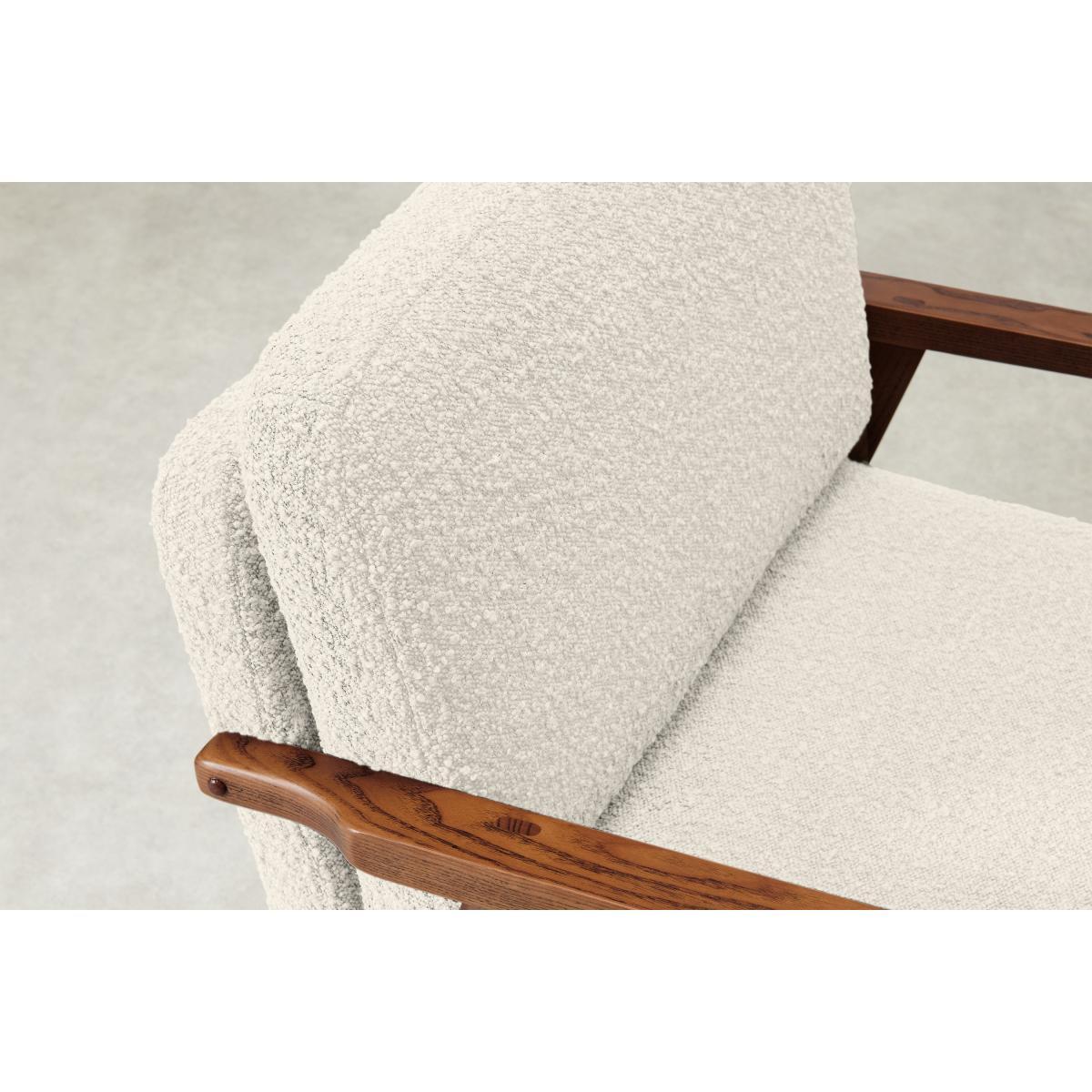 Lars Accent Armchair, Whitewash Boucle & Walnut Stain – image 5