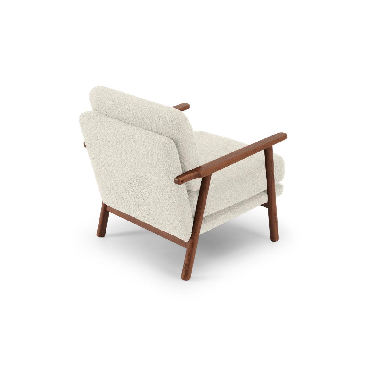 Lars Accent Armchair, Whitewash Boucle & Walnut Stain – image 6