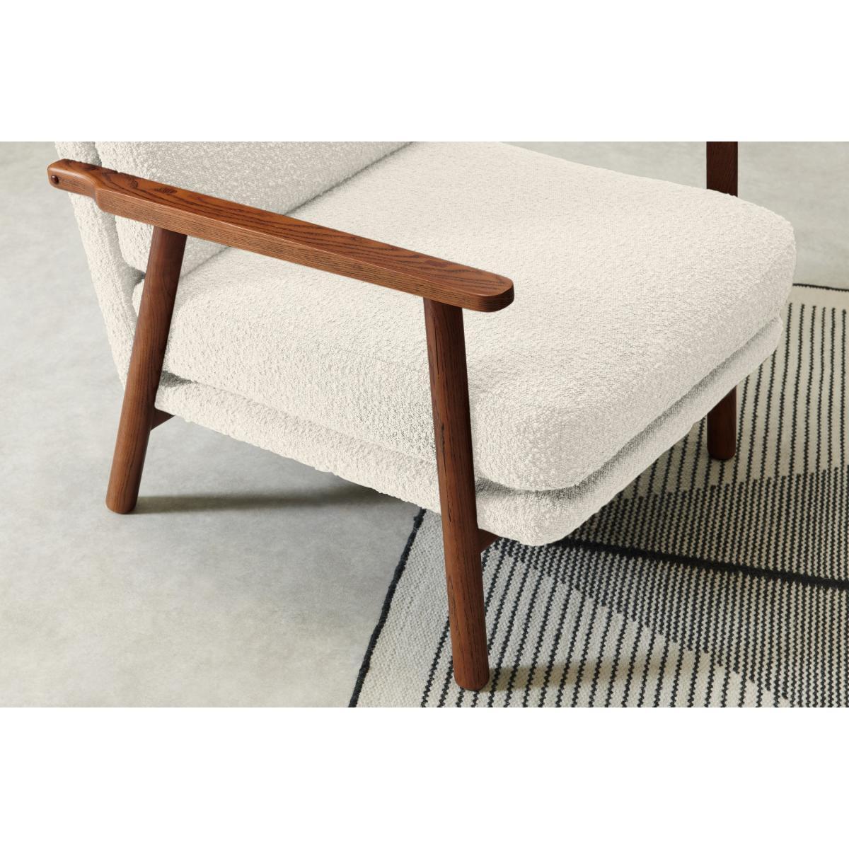 Lars Accent Armchair, Whitewash Boucle & Walnut Stain – image 7