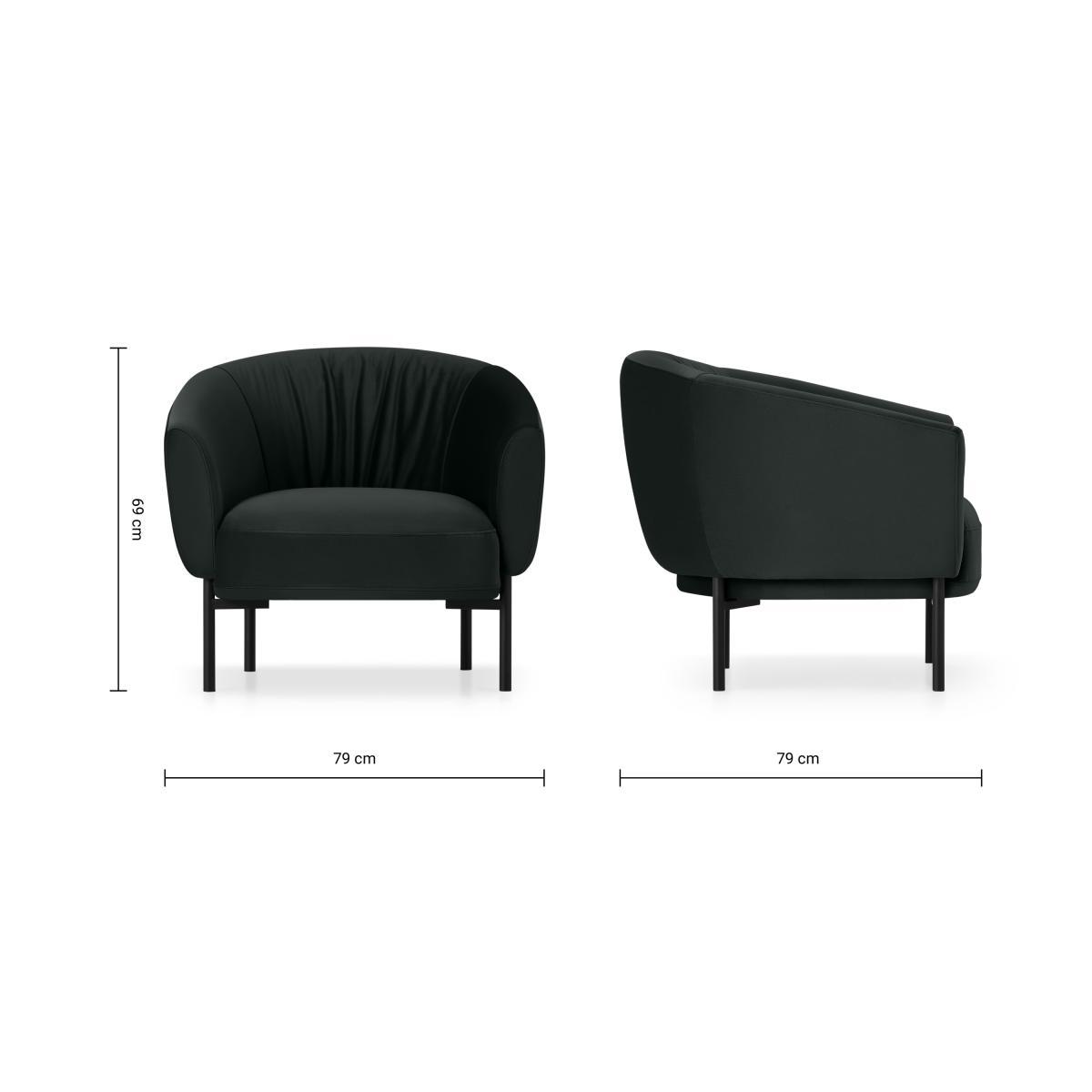 Melrose Accent Armchair, Dark Anthracite Velvet – image 9