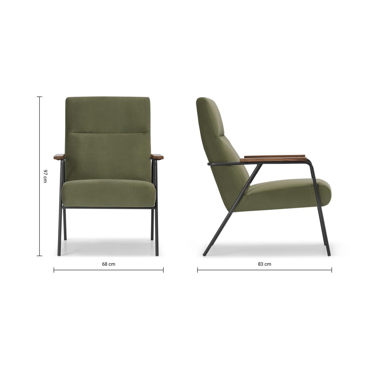 Merle Accent Armchair, Sycamore Green Velvet – image 9