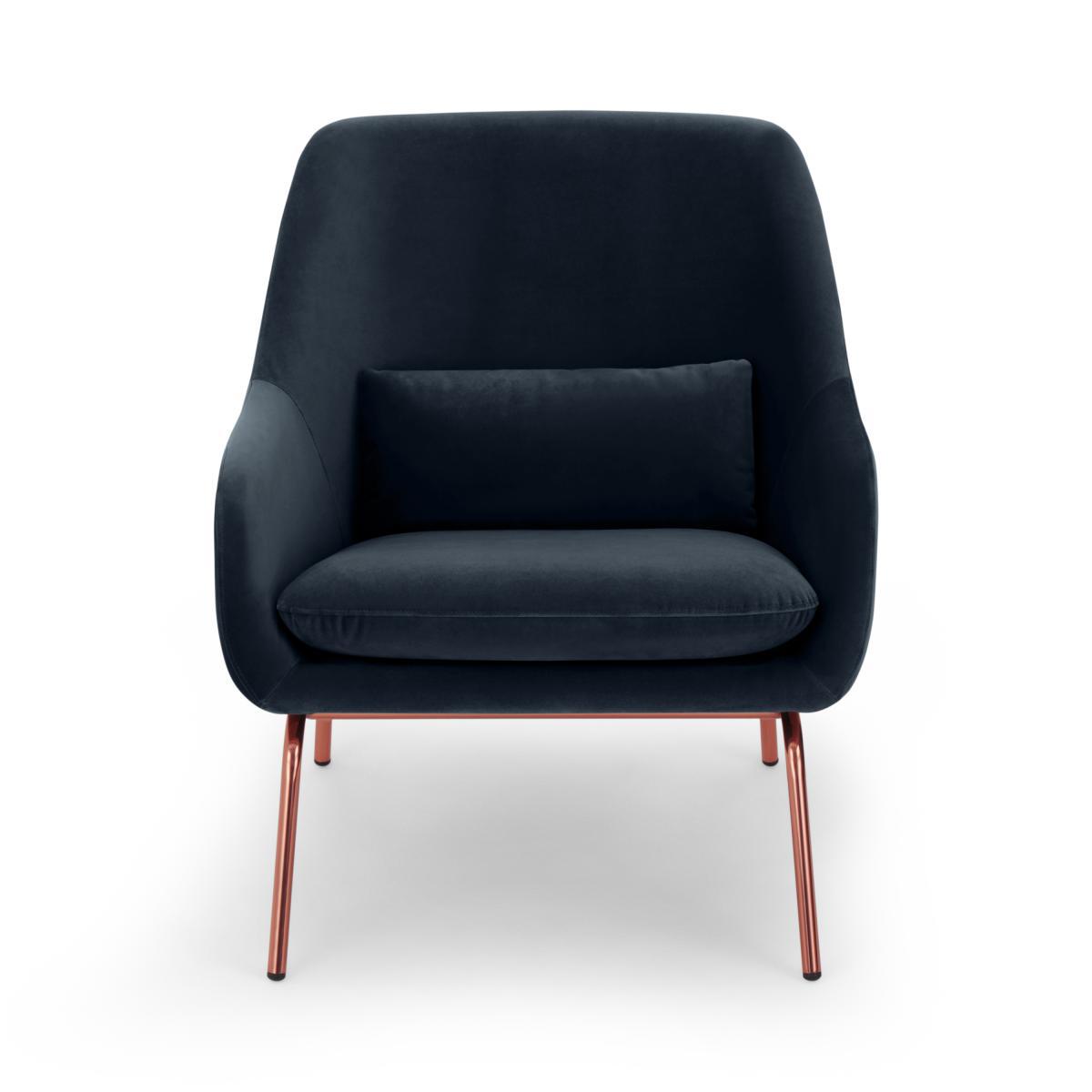 Henrik Accent Chair, Twilight Blue Velvet & Copper – image 2