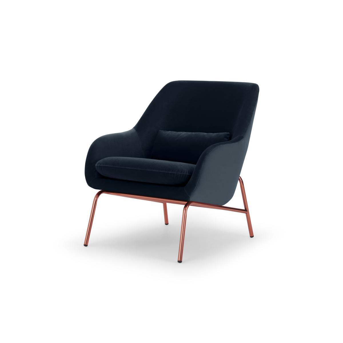 Henrik Accent Chair, Twilight Blue Velvet & Copper – image 3