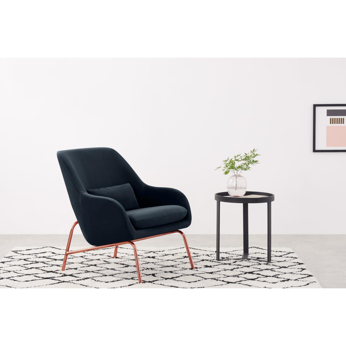 Henrik Accent Chair, Twilight Blue Velvet & Copper – image 4