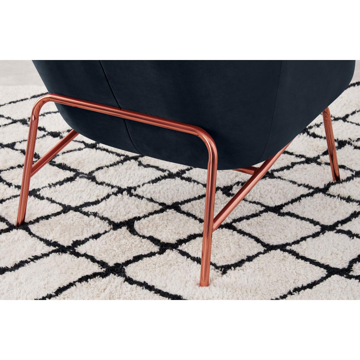 Henrik Accent Chair, Twilight Blue Velvet & Copper – image 5