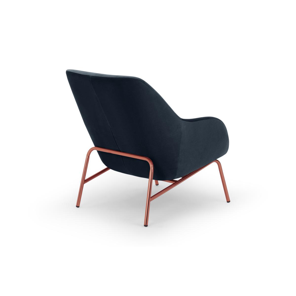 Henrik Accent Chair, Twilight Blue Velvet & Copper – image 6