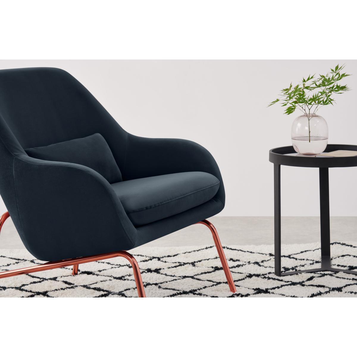 Henrik Accent Chair, Twilight Blue Velvet & Copper – image 7
