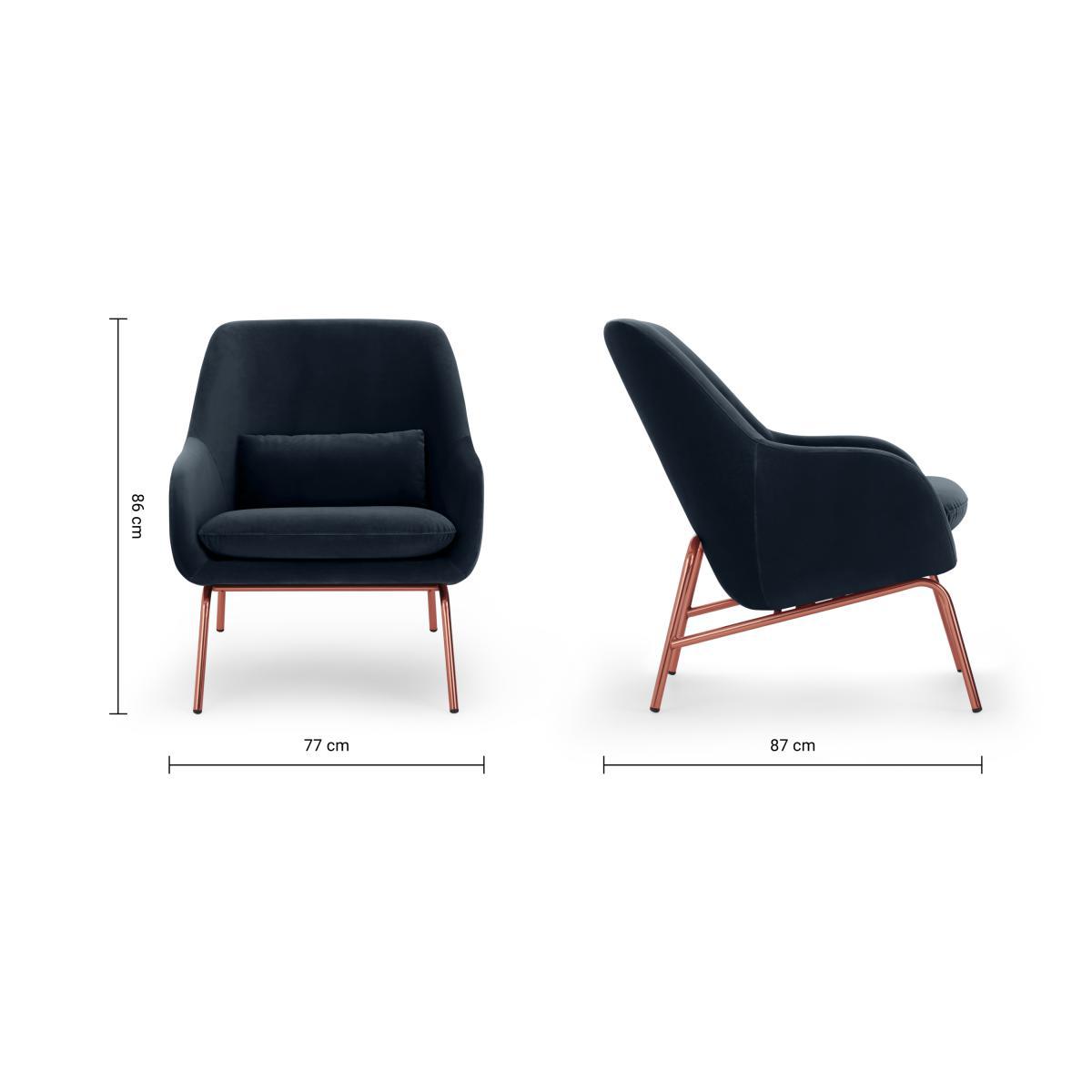 Henrik Accent Chair, Twilight Blue Velvet & Copper – image 9