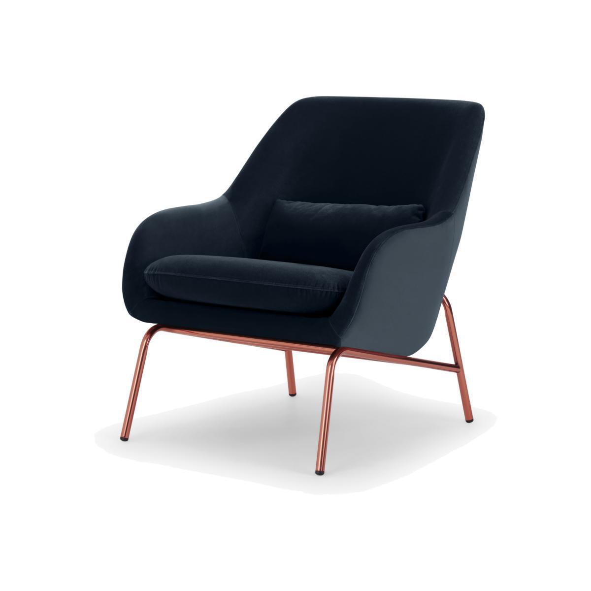 Henrik Accent Chair, Twilight Blue Velvet & Copper – image 1