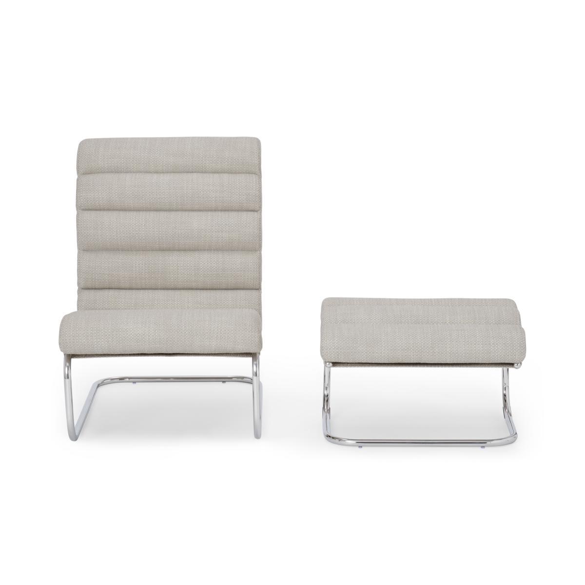 Bedford Accent Armchair & Footstool, Ecru Loop Textured Boucle – image 2