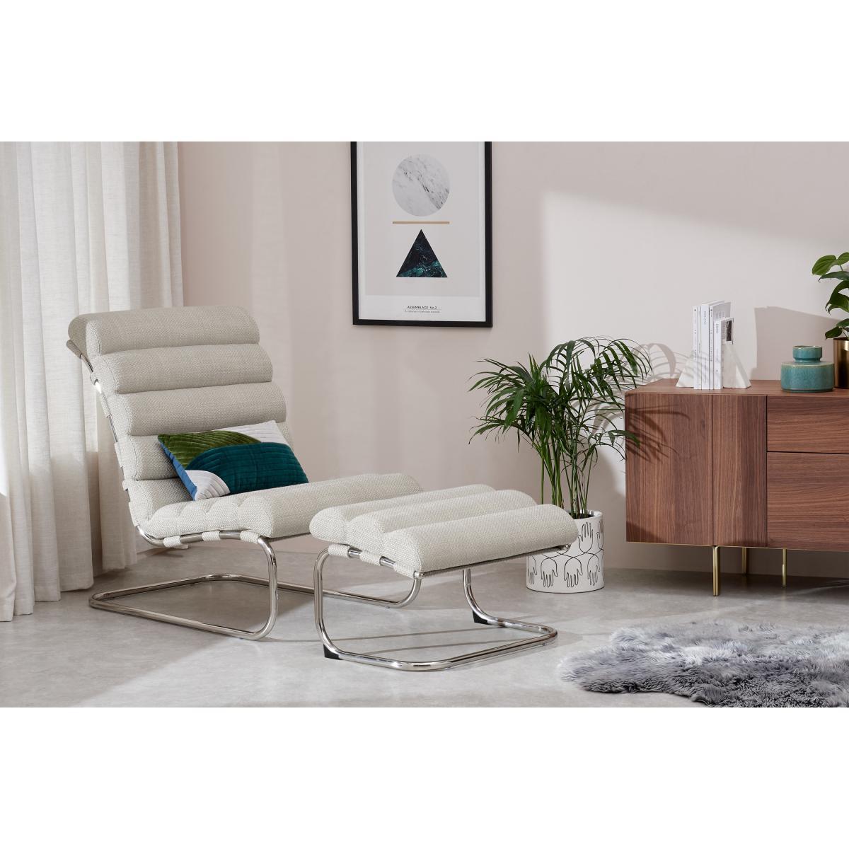 Bedford Accent Armchair & Footstool, Ecru Loop Textured Boucle – image 4