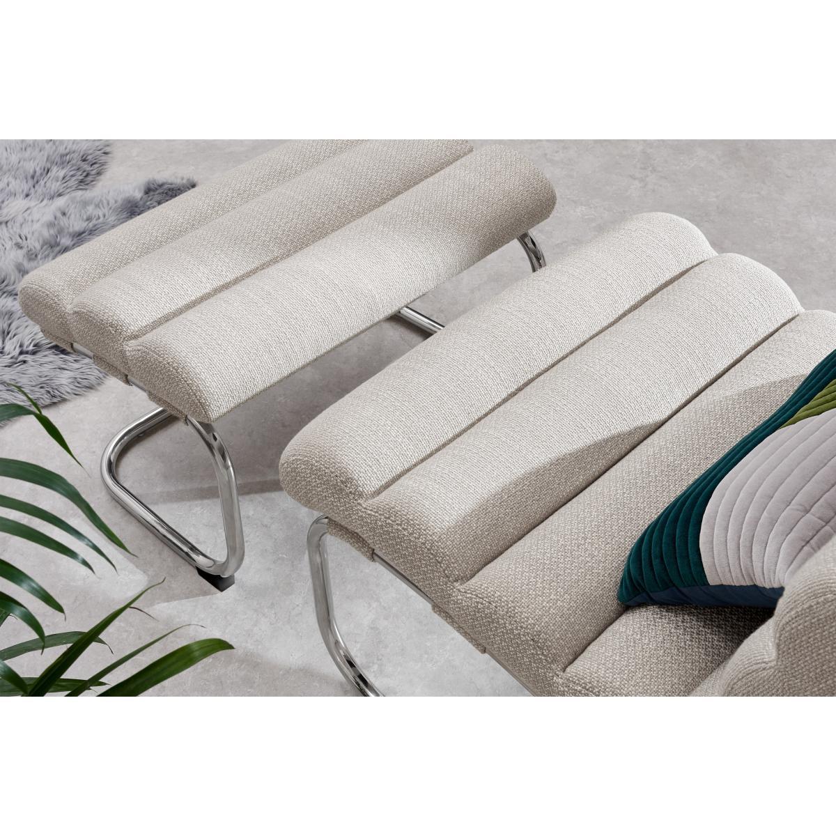 Bedford Accent Armchair & Footstool, Ecru Loop Textured Boucle – image 5