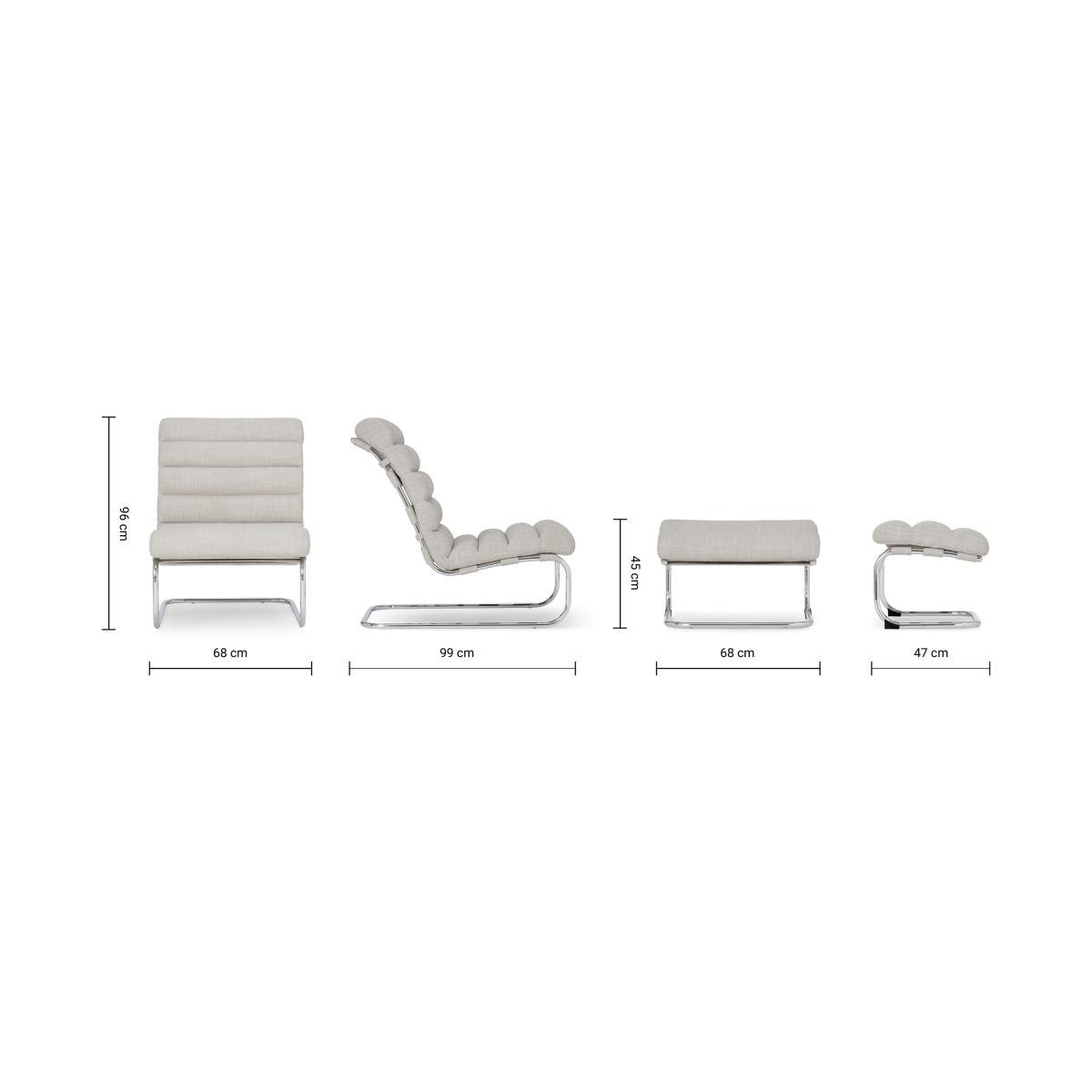 Bedford Accent Armchair & Footstool, Ecru Loop Textured Boucle – image 10