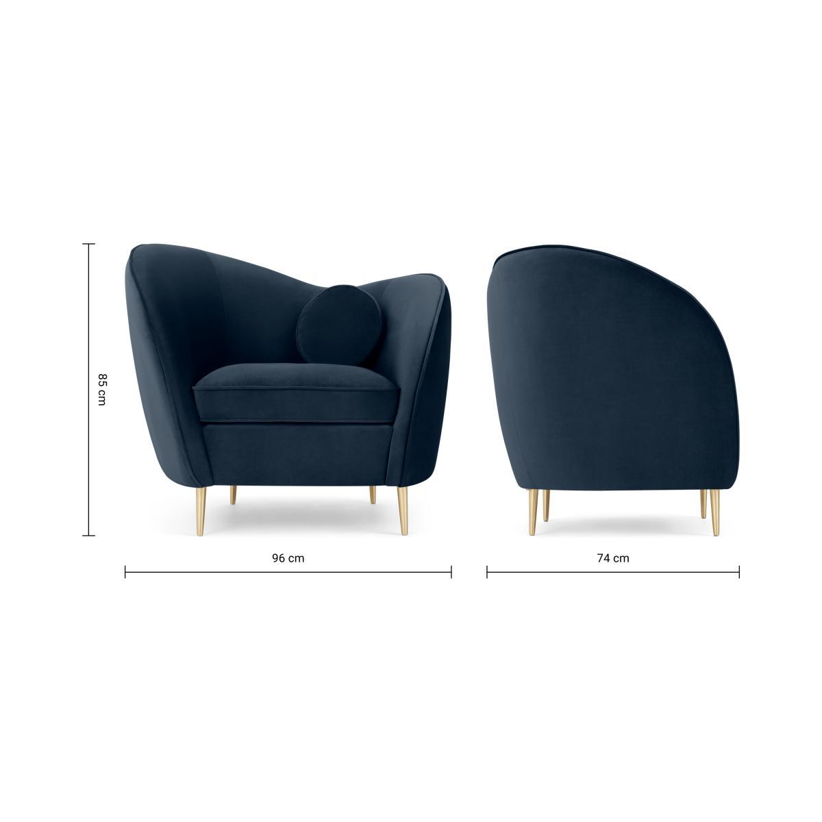 Kooper Accent Armchair, Ocean Blue Velvet – image 9