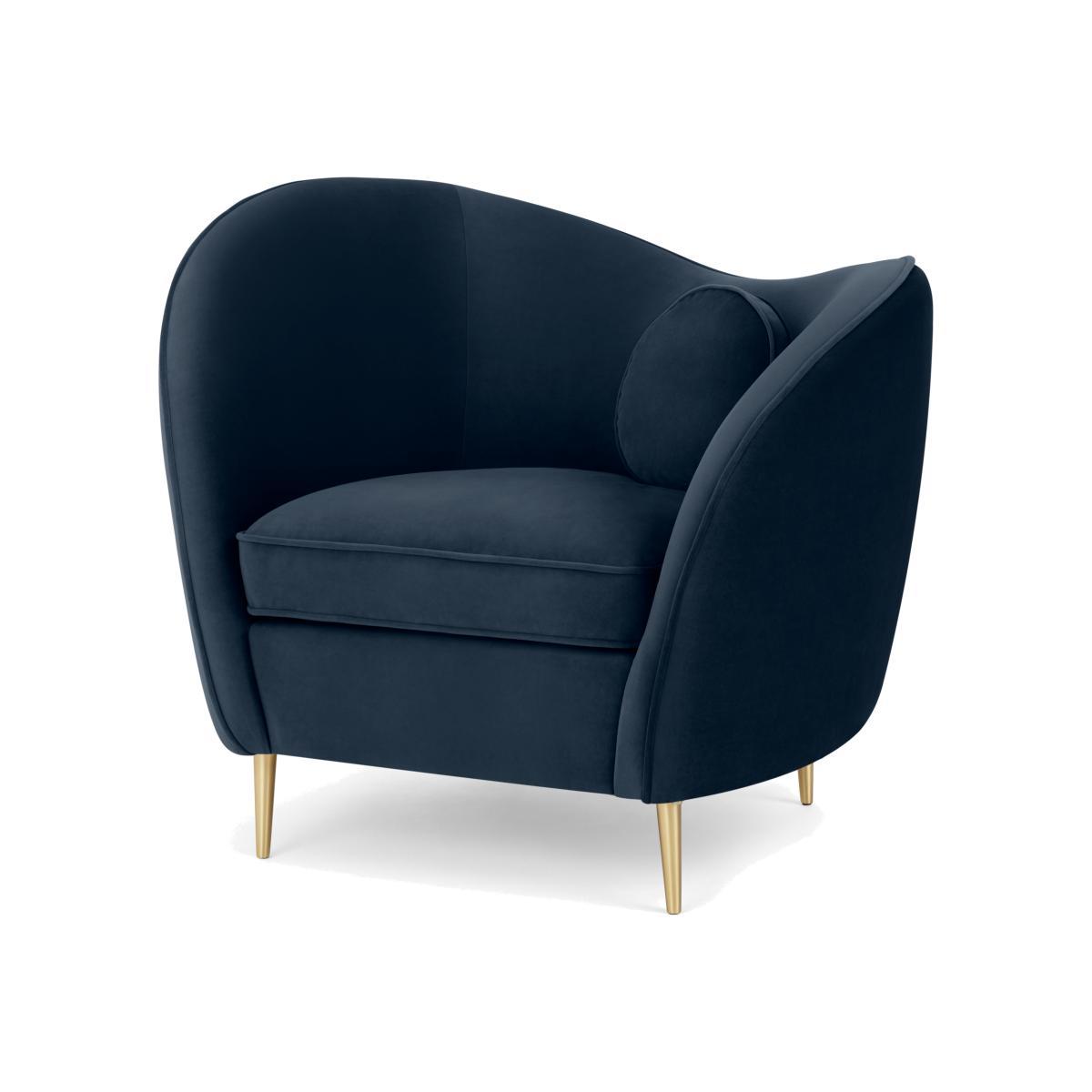 Kooper Accent Armchair, Ocean Blue Velvet – image 1