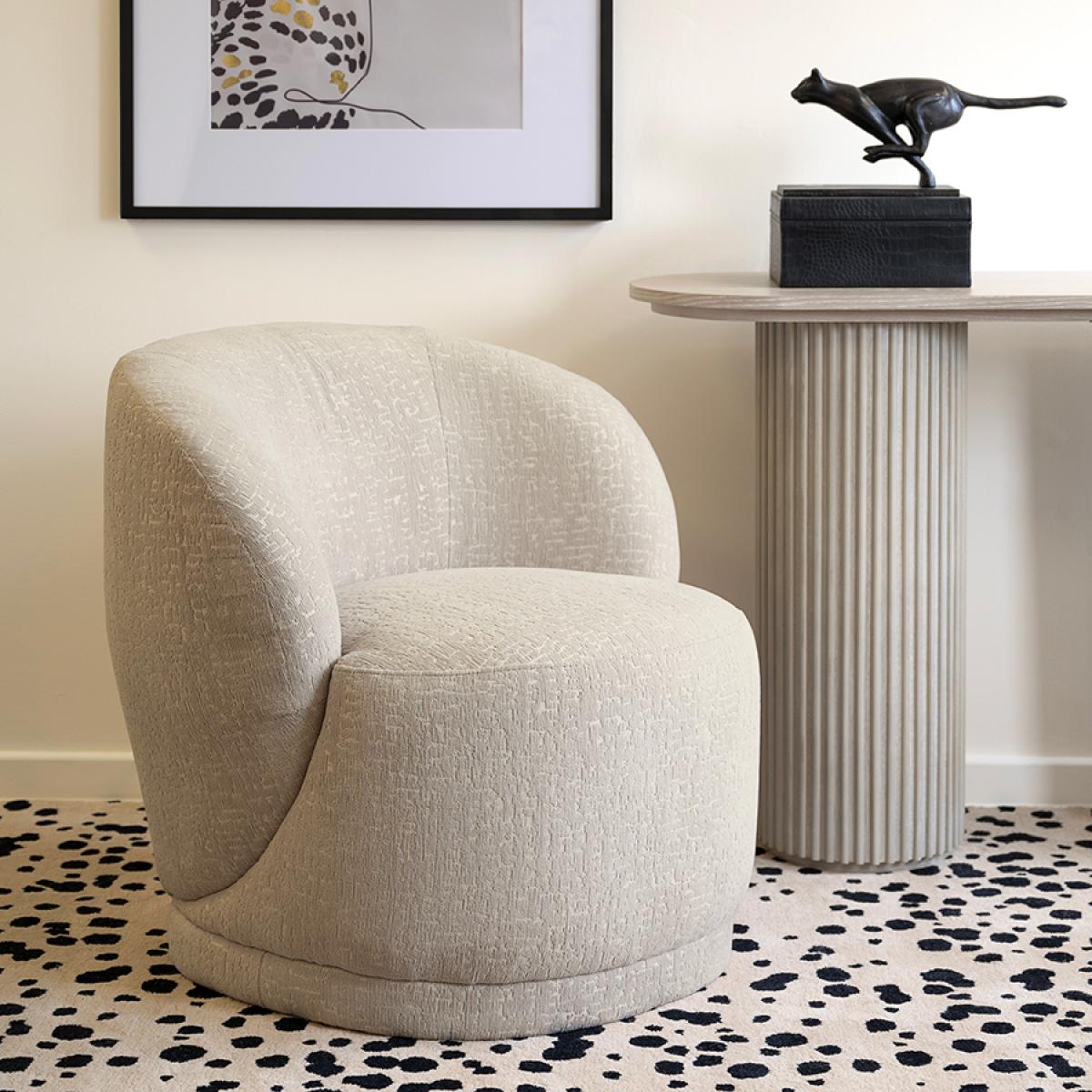 Harp Lounge Chair Beige Relief – image 2