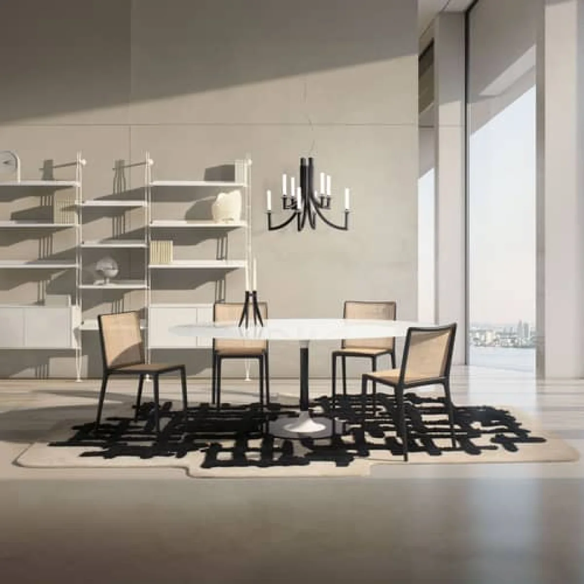 Belvedere Vienna Stacking chair cane & fibres green / INDOOR - Rattan braiding - Kartell – image 5