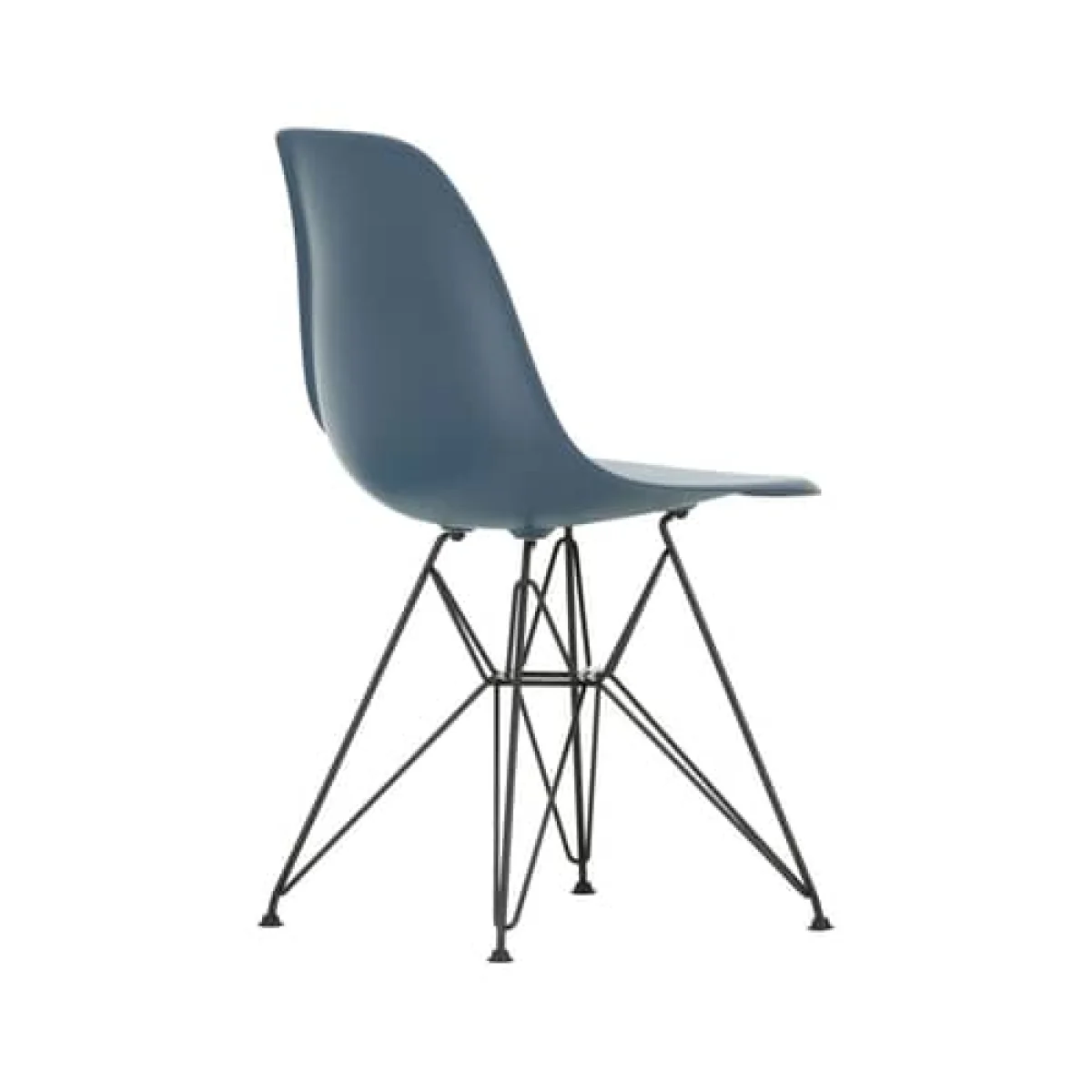 RE DSR - Eames Plastic Side Chair Chair plastic material blue / (1950) - Black legs / Recycled - Vitra – image 2