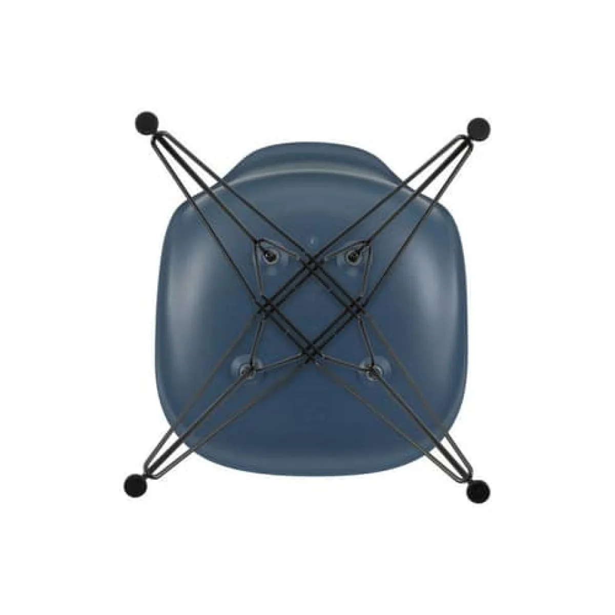 RE DSR - Eames Plastic Side Chair Chair plastic material blue / (1950) - Black legs / Recycled - Vitra – image 5