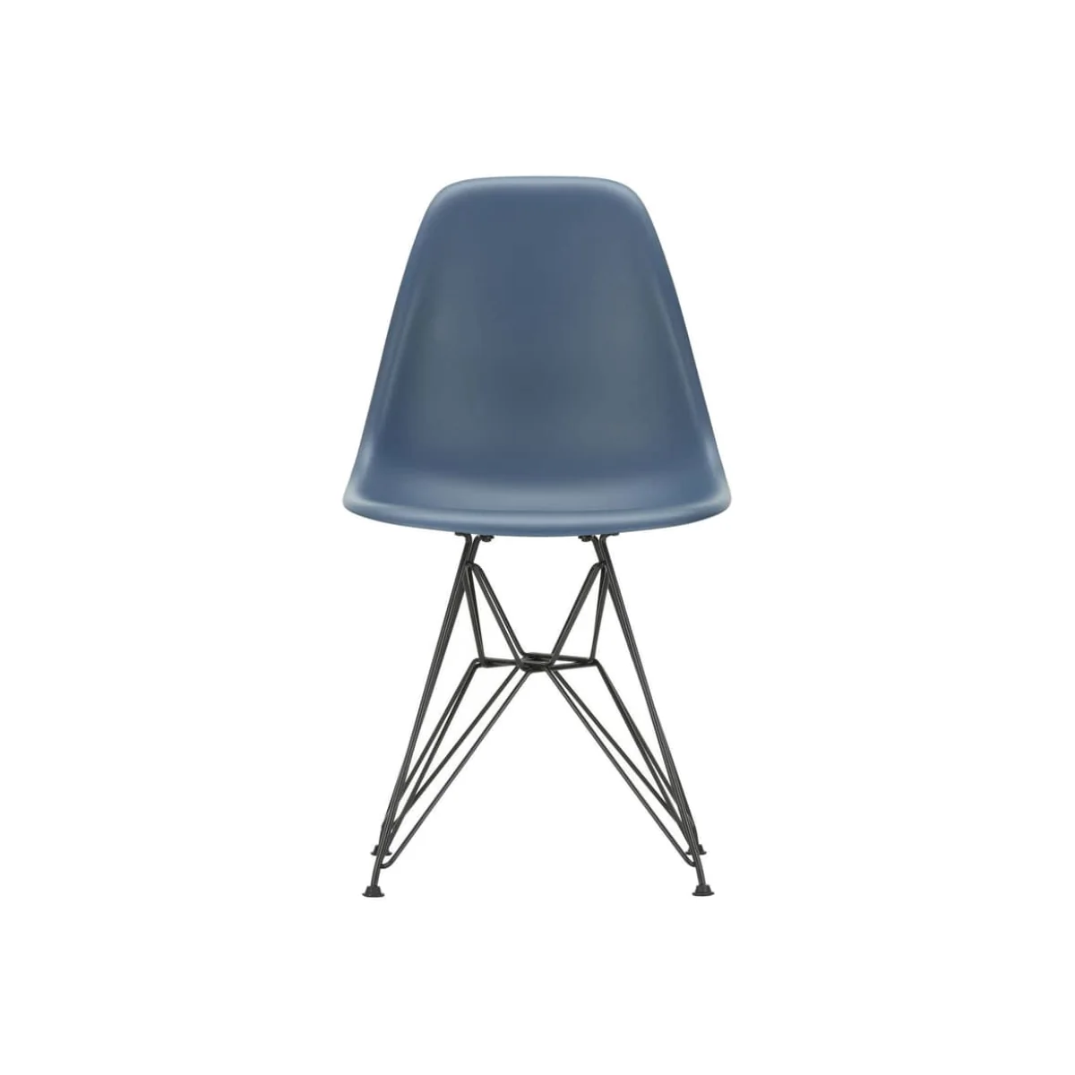 RE DSR - Eames Plastic Side Chair Chair plastic material blue / (1950) - Black legs / Recycled - Vitra – image 1