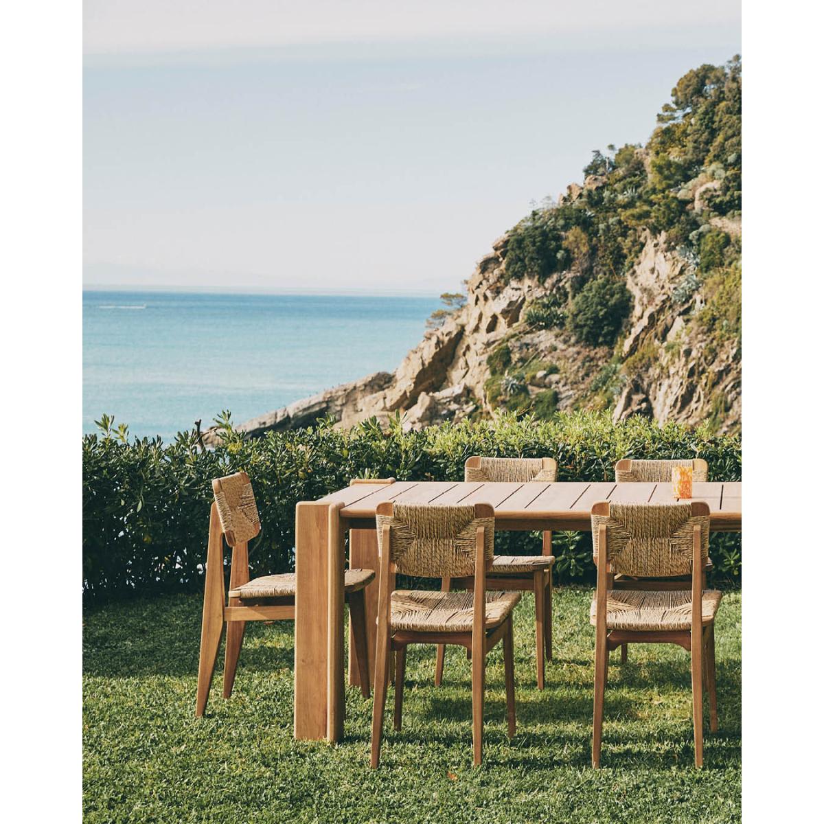 C-Chair Chair - / OUTDOOR - Teak & polyethylene cord / 1947 reissue by Gubi Beige/Natural wood – image 2