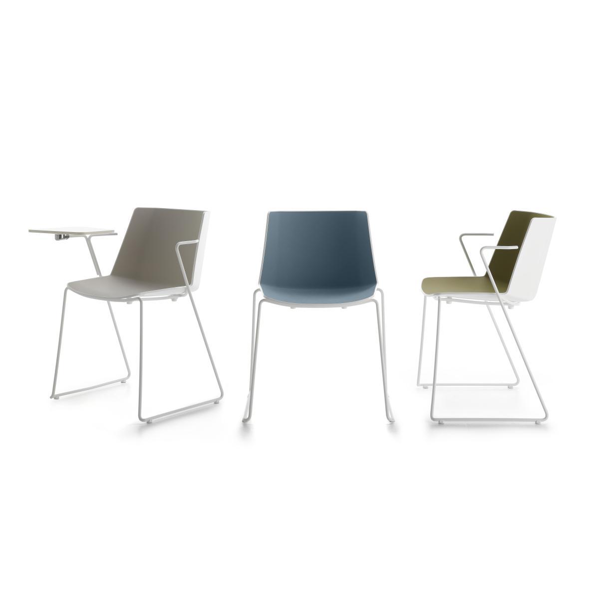Aiku Stacking chair - / Sled base by MDF Italia White/Grey – image 4