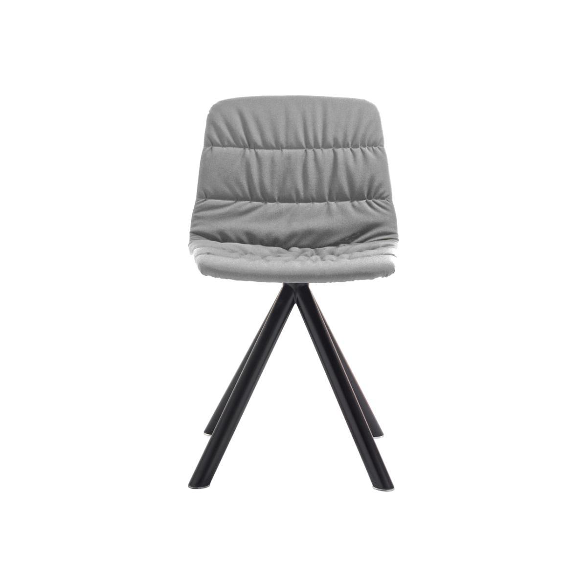 Maarten Swivel chair - Padded & metal legs by Viccarbe Grey/Black – image 1