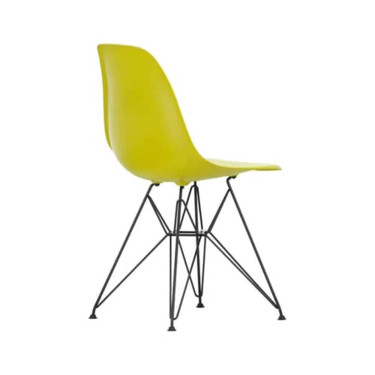RE DSR - Eames Plastic Side Chair Chair plastic material yellow / (1950) - Black legs / Recycled - Vitra – image 2