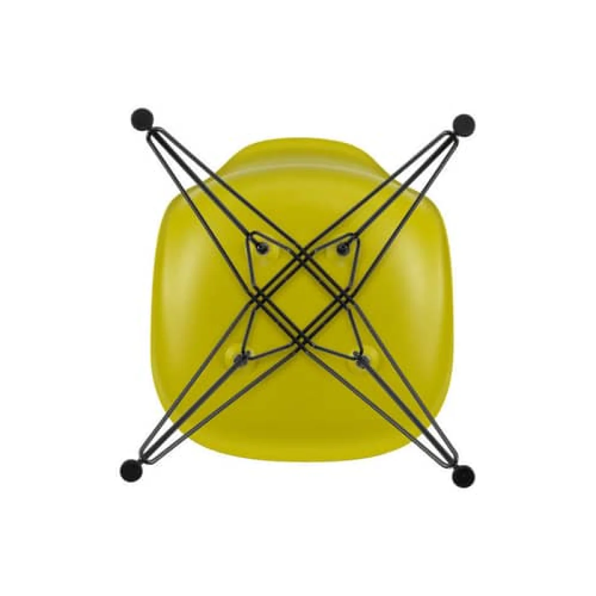 RE DSR - Eames Plastic Side Chair Chair plastic material yellow / (1950) - Black legs / Recycled - Vitra – image 5