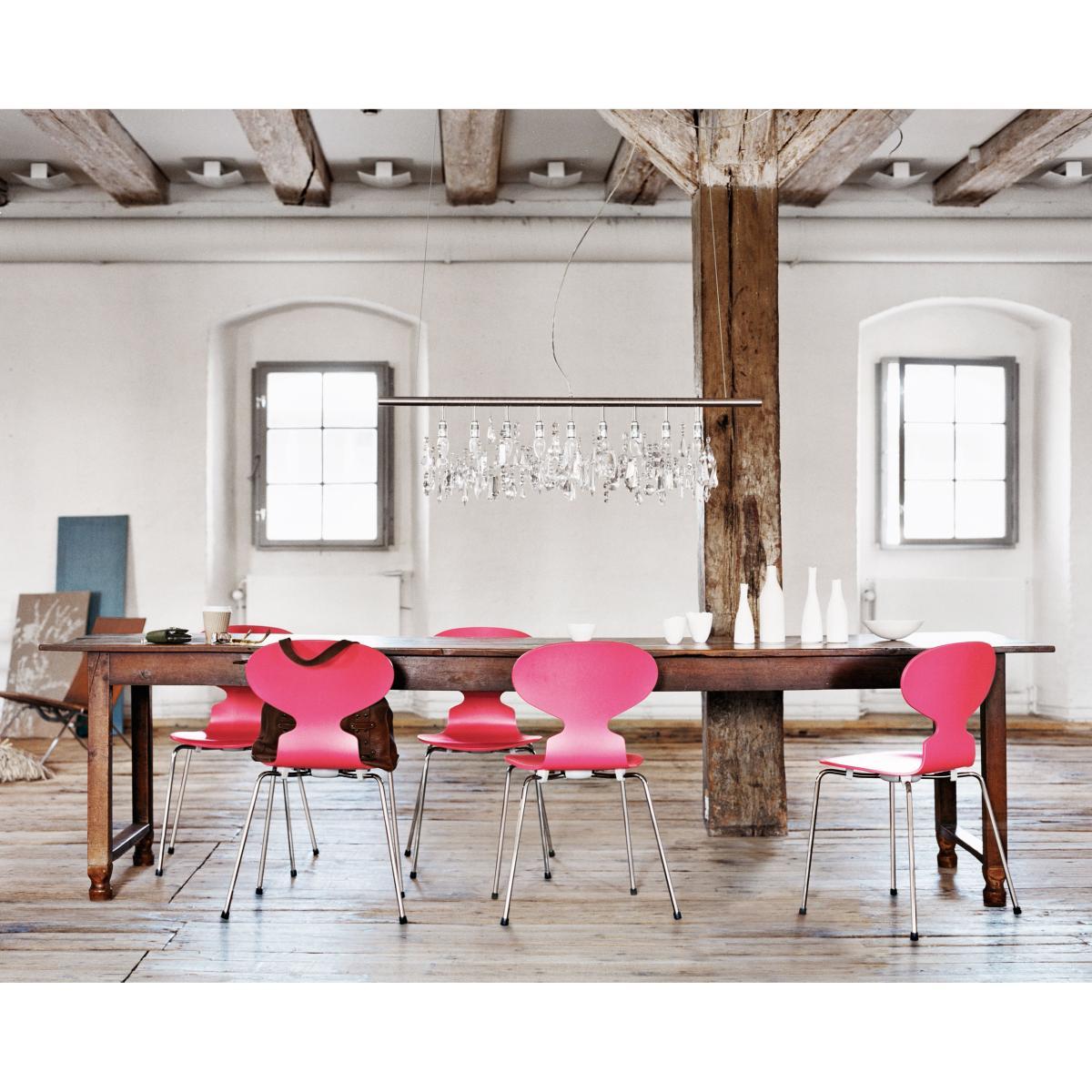 Fourmi Stacking chair - Lacquered wood by Fritz Hansen Black – image 7