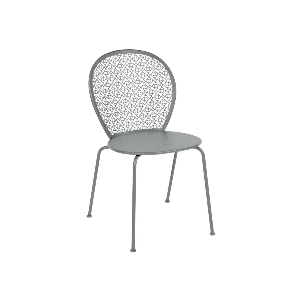 Lorette Stacking chair metal grey / Perforated metal - Fermob