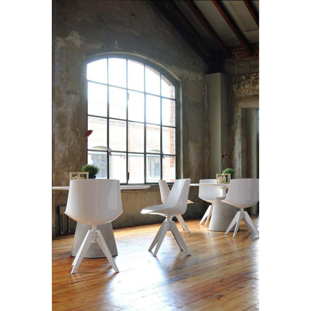 Flow Swivel chair - 4 VN steel legs by MDF Italia White – image 4