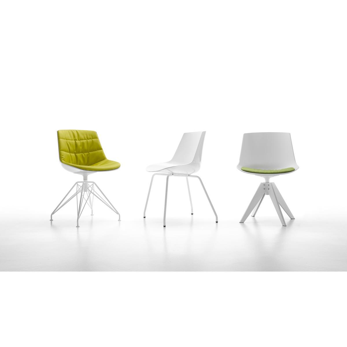 Flow Swivel chair - 4 VN steel legs by MDF Italia White – image 5