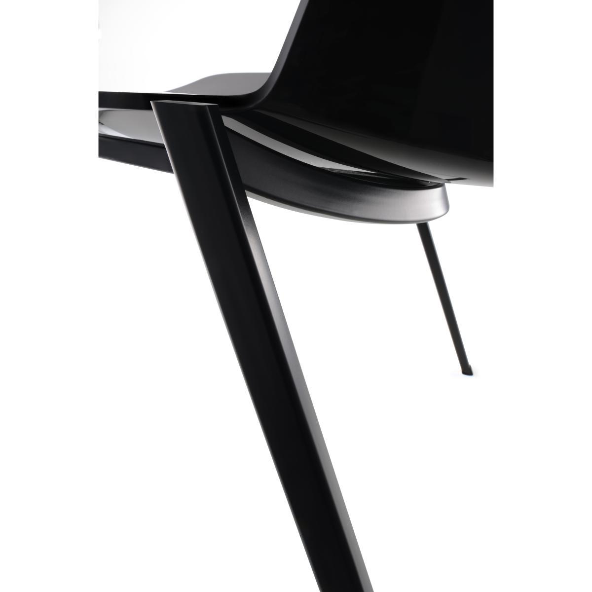 Aïku Stacking chair - / Metal square legs by MDF Italia Grey/Black – image 4