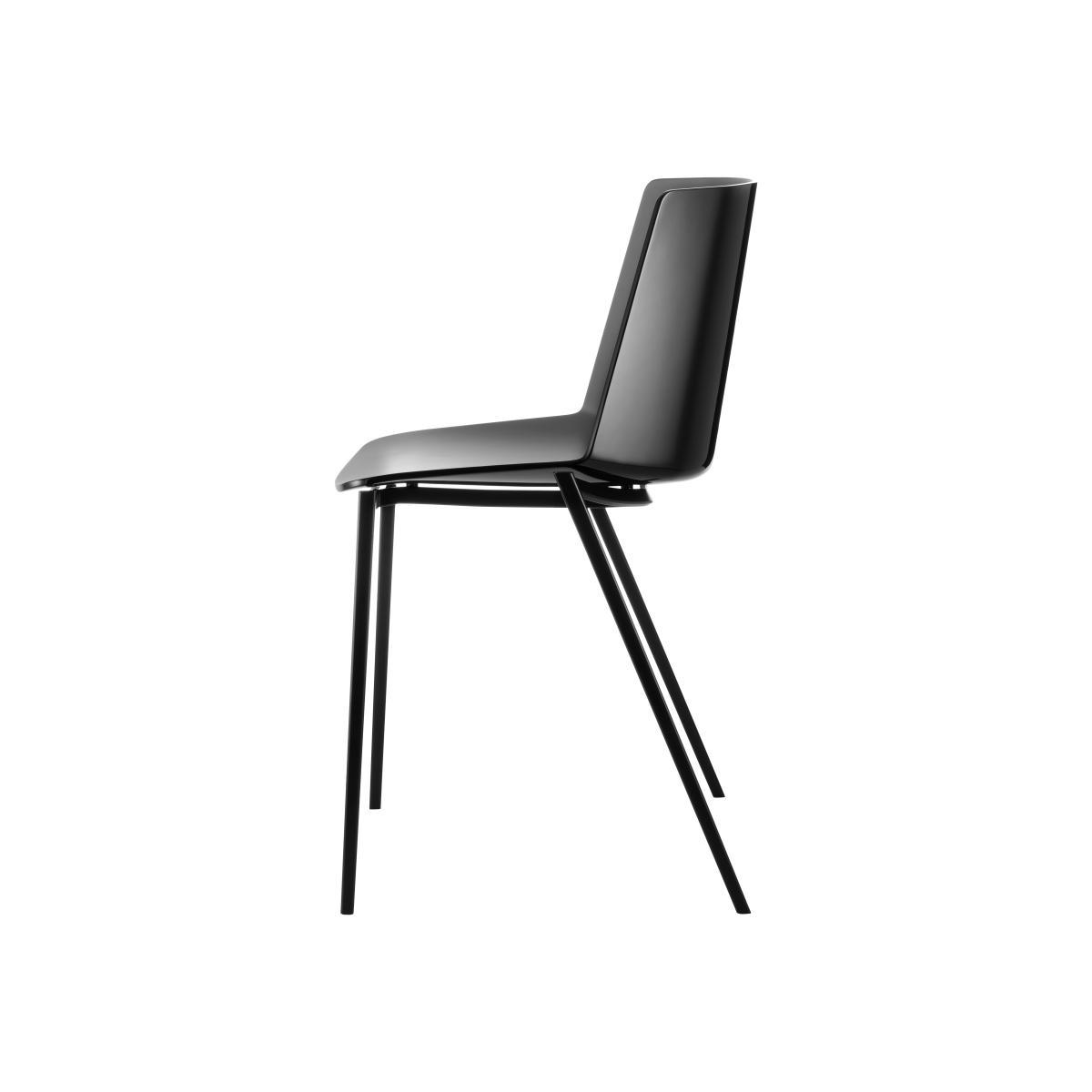 Aïku Stacking chair - / Metal square legs by MDF Italia Grey/Black – image 1