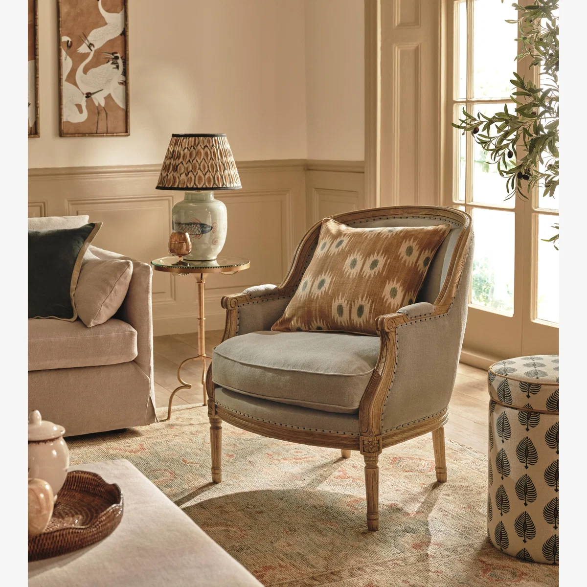 OKA, Arbre Linen Armchair - Ice Blue, Armchair – image 1