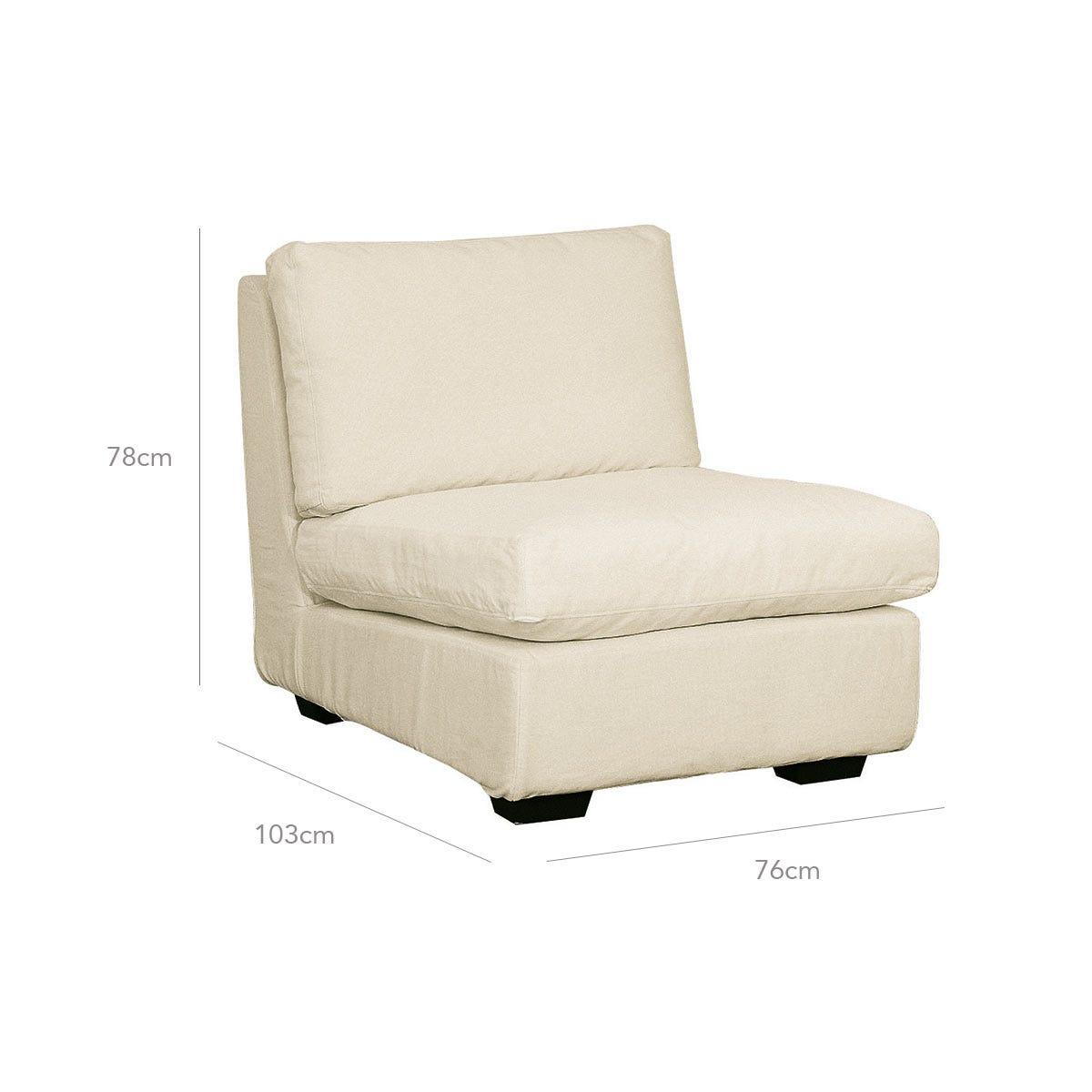 Savile Armless Sofa Chair - Ecru – image 4