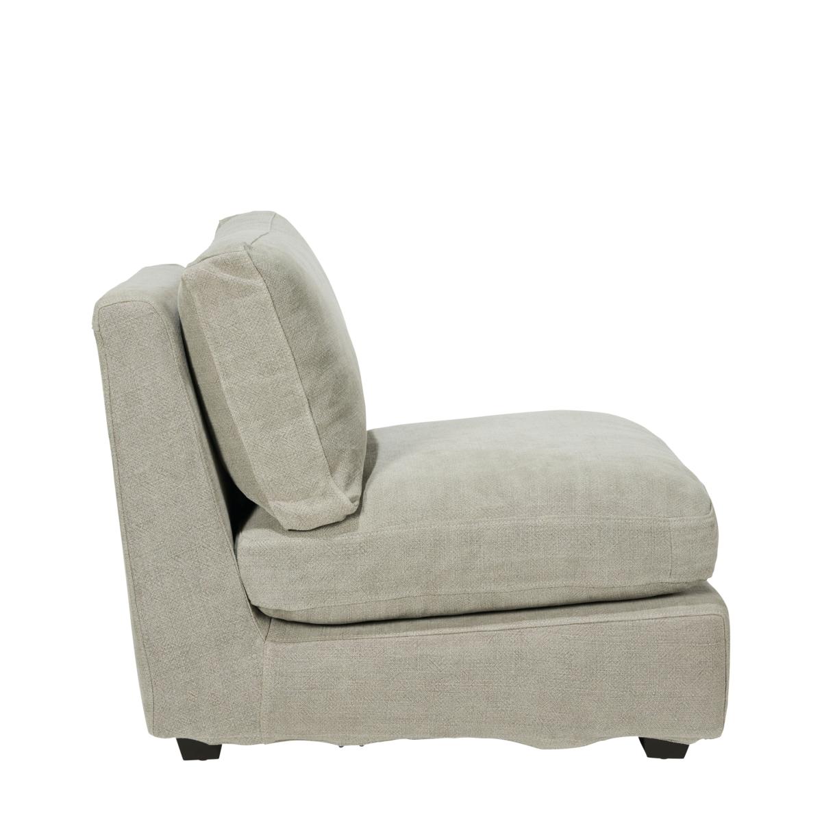 Savile Armless Chair Loose Cover - Washed Grey – image 4