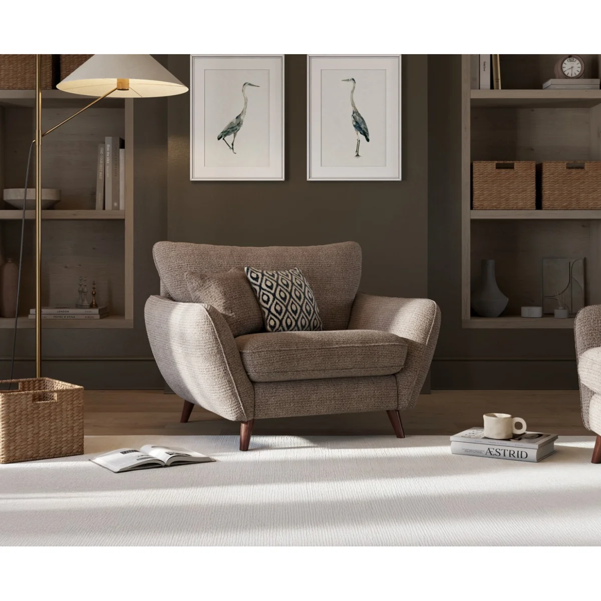 Palma Truffle Chenille Fabric Armchair – image 2