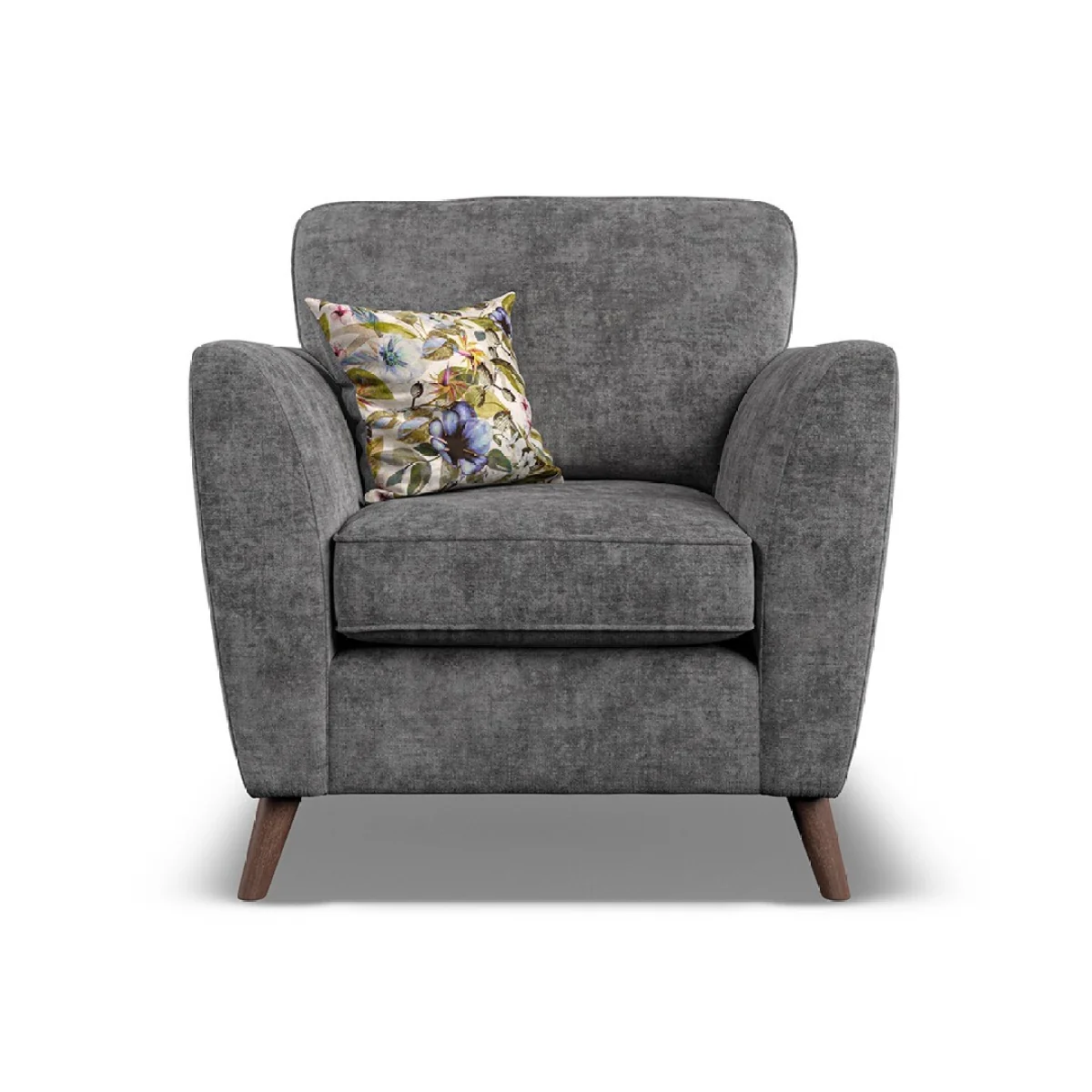 Naples Grey Velvet Armchair – image 2