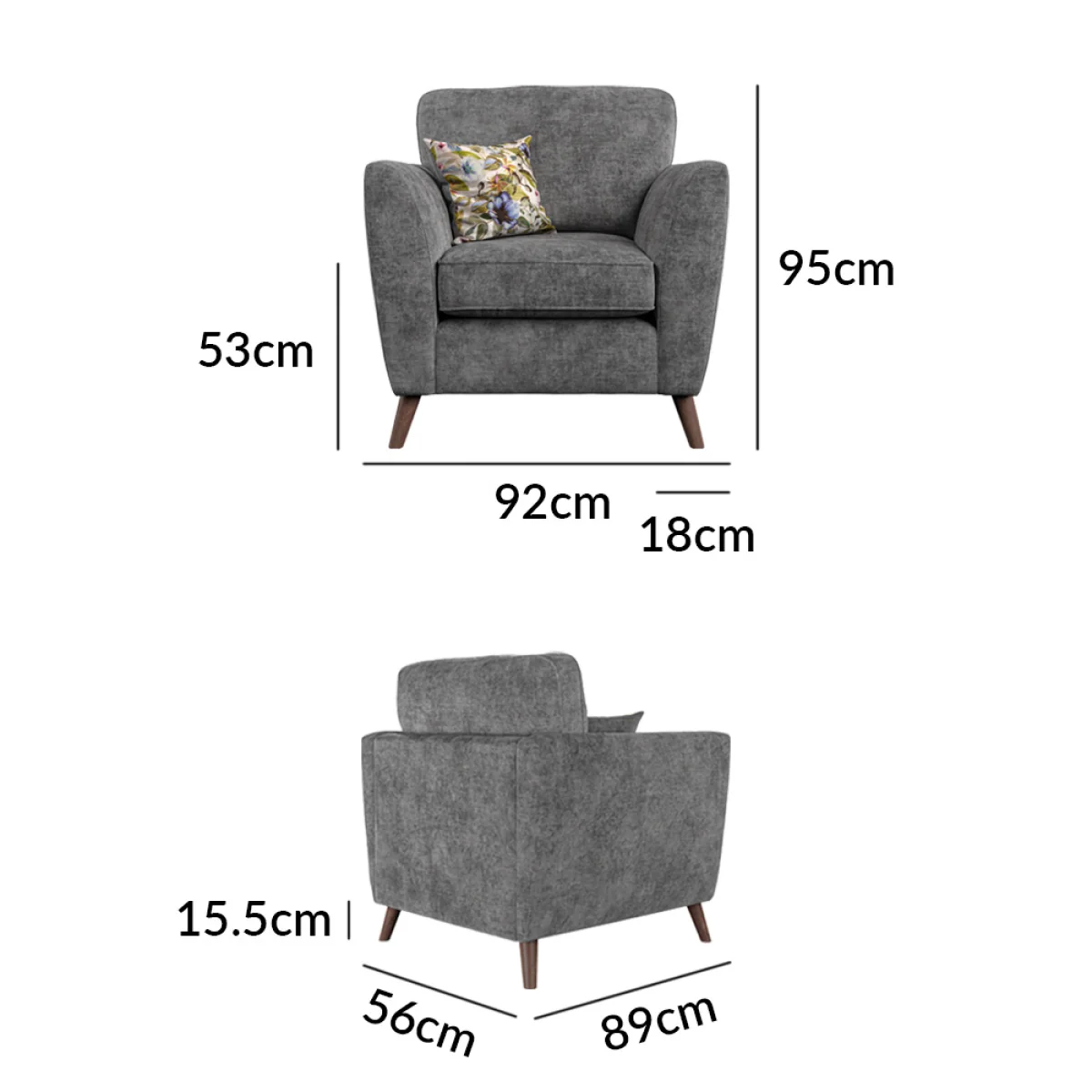 Naples Grey Velvet Armchair – image 11